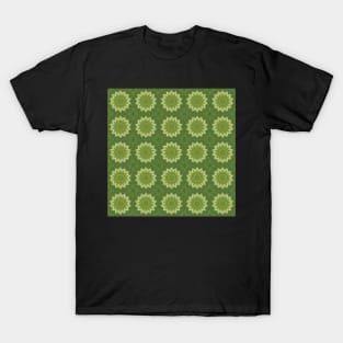 Water Droplets on a Green Leaf Kaleidoscope pattern 16 T-Shirt